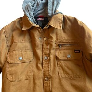 NEW-Dickies Tan Jacket with Gray Hood